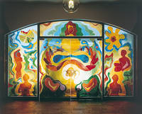 Boro (Bro Prapôs), Glaswand, farbiges Glas, 2,77 x 4,40 m. Foto: Institut für aktuelle Kunst im Saarland, Carsten Clüsserath