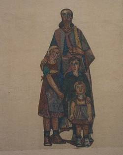 Peter Gitzinger, Wandbild "Melanchthon", Mosaik, farbige Keramik. Foto: Institut für aktuelle Kunst im Saarland, Rita Everinghoff, März 2000