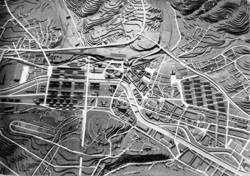 Städtebauliches Modell des Aufbauprojektes von Georges-Henri Pingusson für die Stadt Saarbrücken. Foto aus: Urbanisme en Sarre. Saarbrücken ohne Jahr (1947), S.