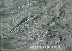 Modell zum Wiederaufbau der Stadt Neunkirchen von Pierre Lefèvre 1947 (Abbildung aus: Urbanisme en Sarre. Saarbrücken 1947, S. 71)