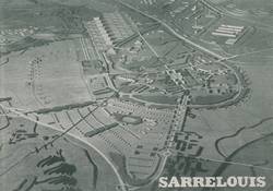 Modell zum Wiederaufbau der Stadt Saarlouis von Edouard Menkès 1947 (Abbildung aus: Urbanisme en Sarre. Saarbrücken 1947, S. 57)