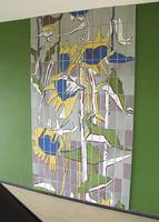 Victor Fontaine, ohne Titel, 1962, Wandbild, Fliesen, bemalt, 3,00 x 1,73 m. Foto: Institut für aktuelle Kunst im Saarland, Christine Kellermann