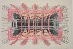 Gottfried Böhm, Entwurf für die Decke des Festsaals, 82 x 55 cm. Foto: Deutsches Architekturmuseum Frankfurt