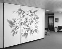 Lothar Meßner, Wandbild, vor 1999, Resopalunterdruck, dreiteilig, 2,40 x 3,00 m. Foto: Institut für aktuelle Kunst im Saarland, Carsten Clüsserath