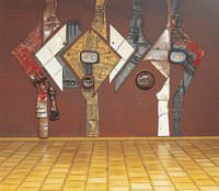 Eberhardt Killguss, Wandgestaltung, 1976, Keramik auf Holz, 2,56 x 4,12 m. Foto: Institut für aktuelle Kunst im Saarland, Carsten Clüsserath