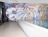 Karin Spiegel, Wandmalerei, 1987, Acryl auf Beton, Universittsklinikum Homburg, Gebude 84, Schwimmhalle. Foto: Martin Luckert
