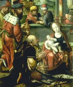Abbildung 4: Pieter Coecke van Aelst, Anbetung der Magier, Altarbild, um 1540, Öl auf Eichenholz, 105 x 68 cm, Staatliche Museen Berlin. Foto: wikipedia.org/wikipedia/commons