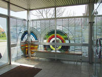 Gero Koellmann (?), Glasarbeit, um 1980 (?), Glas, teilweise geätzt, teilweise farbig. Foto: Institut für aktuelle Kunst im Saarland, Christine Kellermann