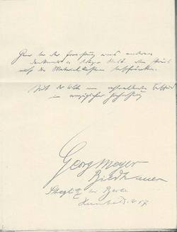 Schreiben von Meyer-Steglitz an den Magistrat zu Saarlouis, Steglitz, den 15. Juli 1901, letzte Seite (Stadtarchiv Saarlouis). Original im Stadtarchiv Saarlouis