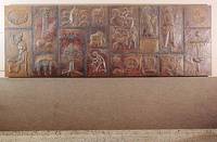 Richard Eberle, Wandrelief, 1968, getriebenes Kupfer, 1,50 x 4,05 m, signiert unten rechts: "eberle 68". Foto: Institut für aktuelle Kunst im Saarland, Carsten Clüsserath