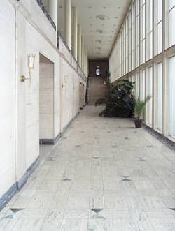 Foyer des Repräsentationsblocks, Treppenaufgang. Foto: Landesdenkmalamt Saarbrücken (Kristine Marschall)