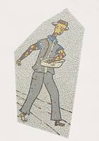 Maria Schaller, "Sämann", 1955, Mosaik, gebrochene farbige Keramikfliesen, ca. 4,00 x 2,00 m. Foto: Institut für aktuelle Kunst im Saarland, Christine Kellermann